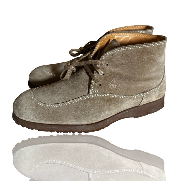 HOGAN Chukka Boots Genuine Suede Leather Tan EU Size 37; U.S Women 6.5; Men 4.5.